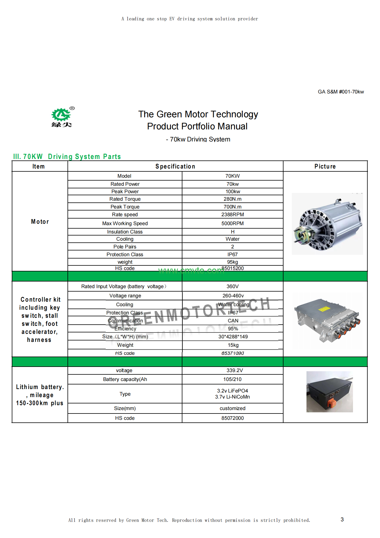 Rated 70KW direct drive high torque PMSM motor truck and mini bus conversion kit 11 70Kw 360v Project Report 03