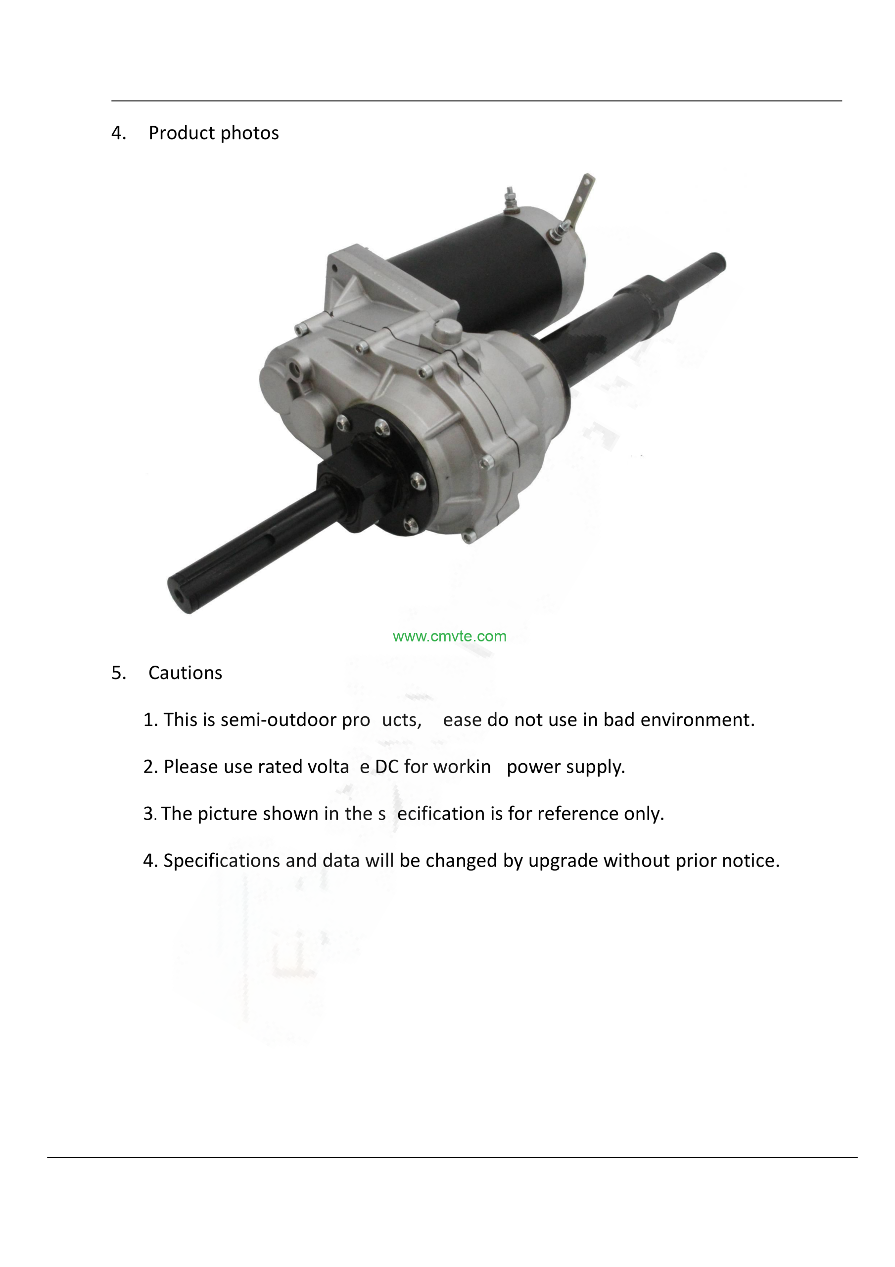 Complete 2-Ton Electric Tow Tractor Drivetrain Kit | 36V 1500W Integrated Drive Axle | Li-ion Battery & Charger 2 MT24 Specification 02 scaled