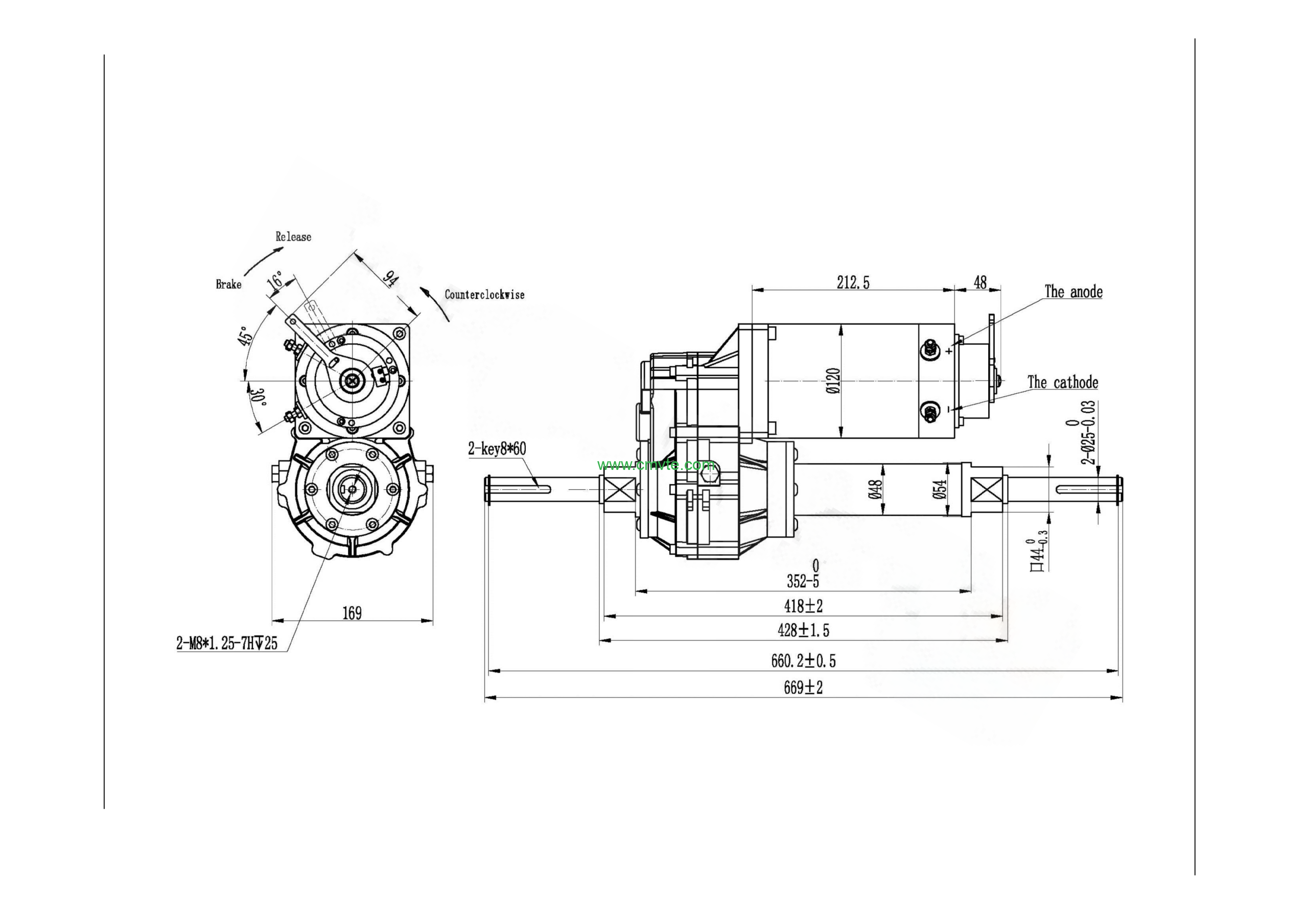 Complete 2-Ton Electric Tow Tractor Drivetrain Kit | 36V 1500W Integrated Drive Axle | Li-ion Battery & Charger 3 MT24 Specification 03 scaled