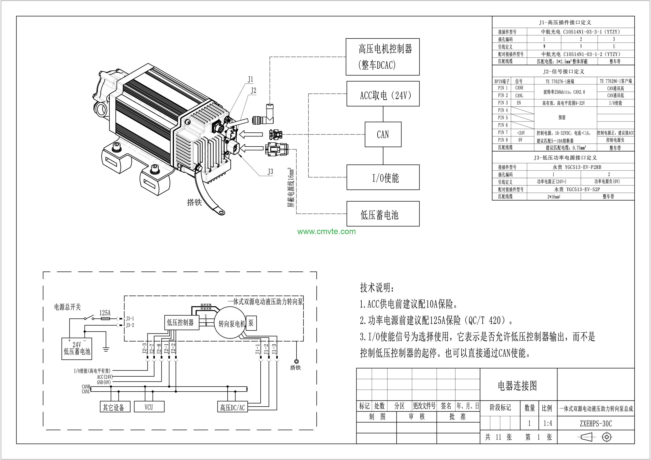 Durable Replacement EHPS Motor and Controller for Commercial Buses & Trucks | 3KW, 540V Rated 2 ZXEHPS 30C一体式双源电动液压助力转向泵总成 高压接口 中航光电 C10514N1 03 3 1参考型号 1 02 scaled